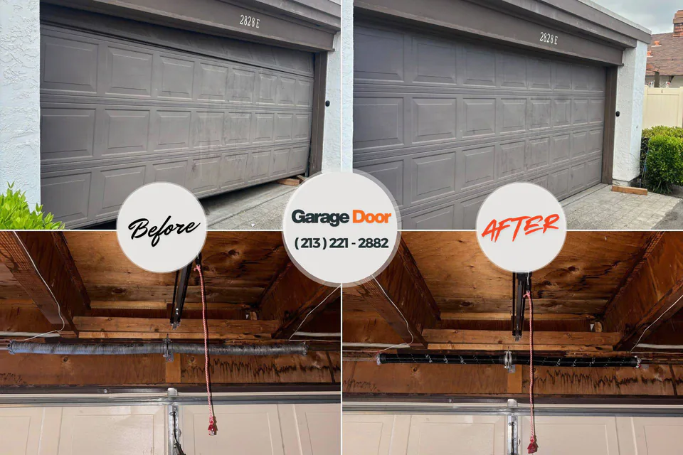 Before and after: garage door installation Waite Park, MN